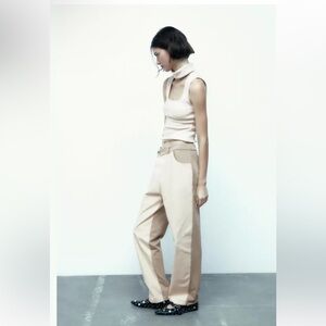 Zara Size Small NWOT Mid-rise pants with elastic